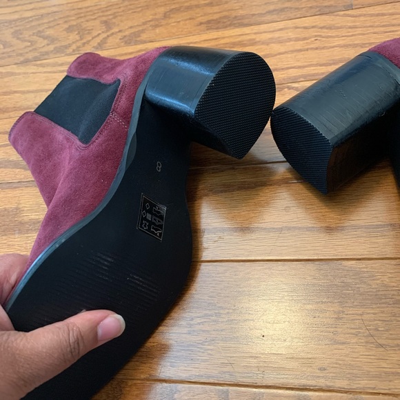 ASOS Burgundy Wine Square Toe Chelsea Boot NWOT - Picture 8 of 13